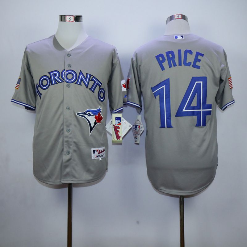 Men Toronto Blue Jays 14 Price Grey MLB Jerseys